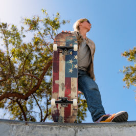 Skateboard Cubierta para patinaje con bandera estadounidense 