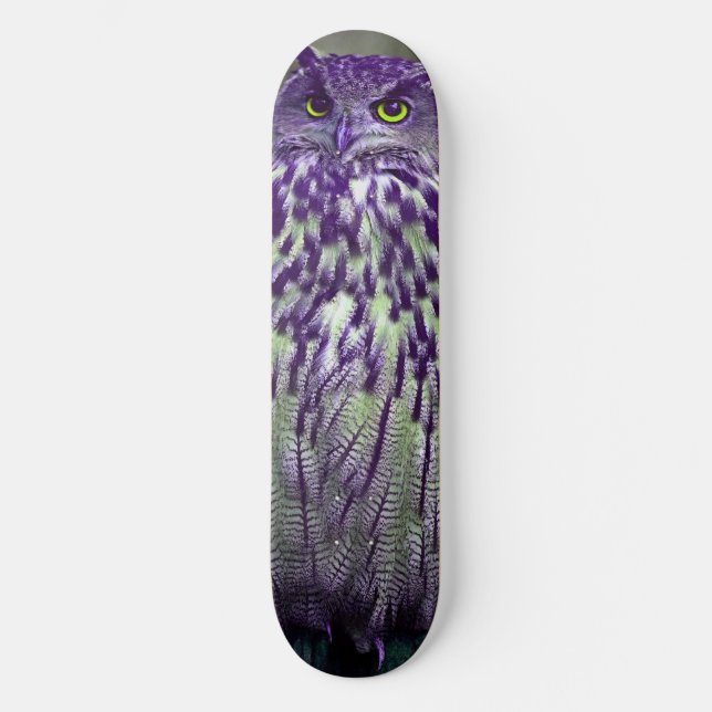 Skateboard Cubierta para patinaje de búho morado (Anverso)