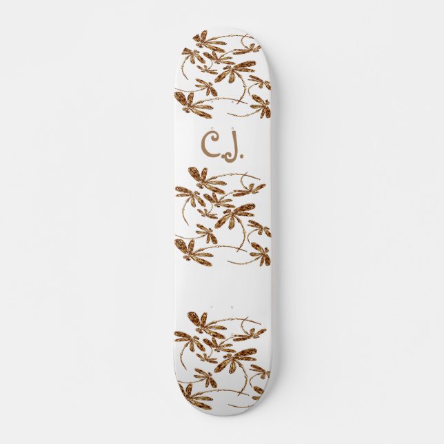 Skateboard Cubierta para patinaje de oro de Dragonfly (Anverso )