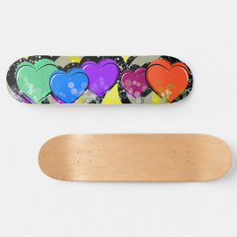 Skateboard Cubierta para patinaje de Pop Art Hearts