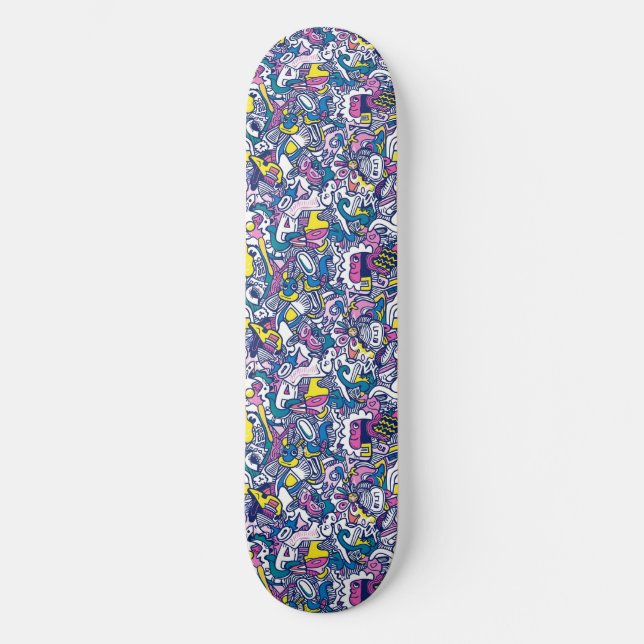 Skateboard Cubierta para patinaje sobre el Doodle Chaos (Anverso)