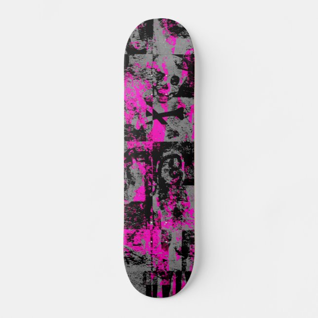 Skateboard Cubierta para patinaje sobre patines rosa (Anverso)
