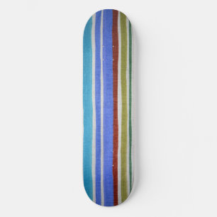 Skateboard Cubierta para patinaje sobre rayas multicolores