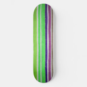 Skateboard Cubierta para patinaje sobre rayas multicolores