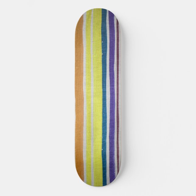 Skateboard Cubierta para patinaje sobre rayas multicolores (Anverso)