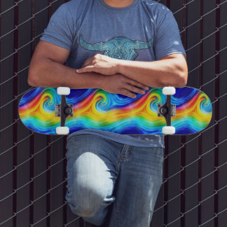 Skateboard Cubierta para patinar con olas de arco iris