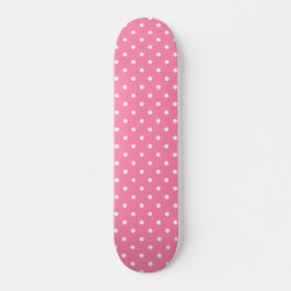 Skateboard Cubierta para patinar con puntos de polka rosados