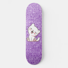 Skateboard Cubierta para patinar en gato Purpurina púrpura