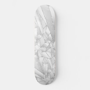 Skateboard Cubierta para patines de cristal blanco