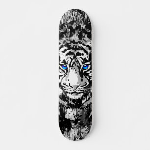 Skateboard Cubierta siberiana para patinar sobre tigres blanc