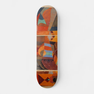 Skateboard Cubismo abstracto colorido Jardines del templo de