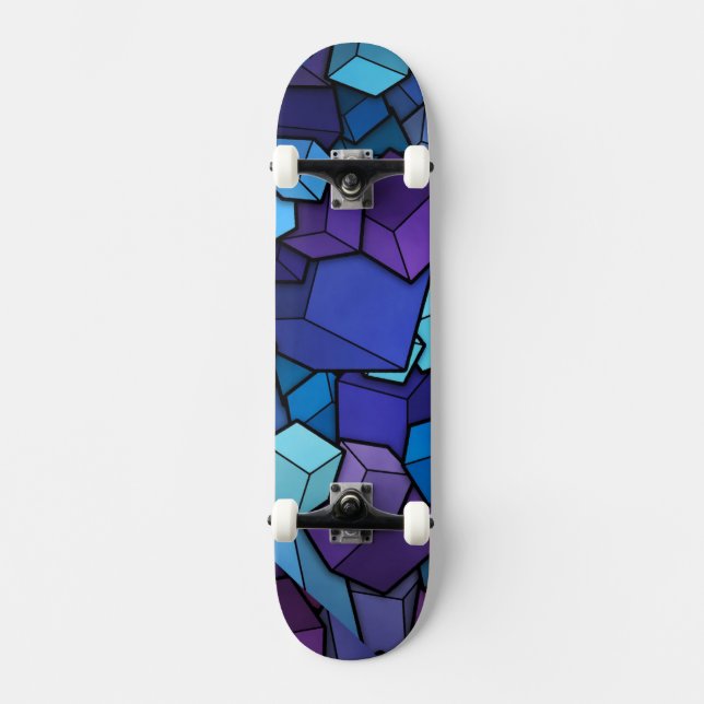 Skateboard Cubos abstractos (Anverso)