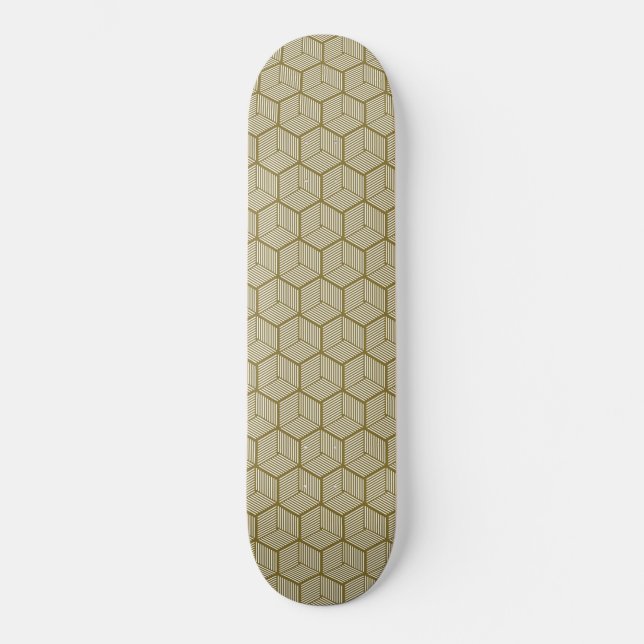 Skateboard Cubos rayados marrones (Anverso)
