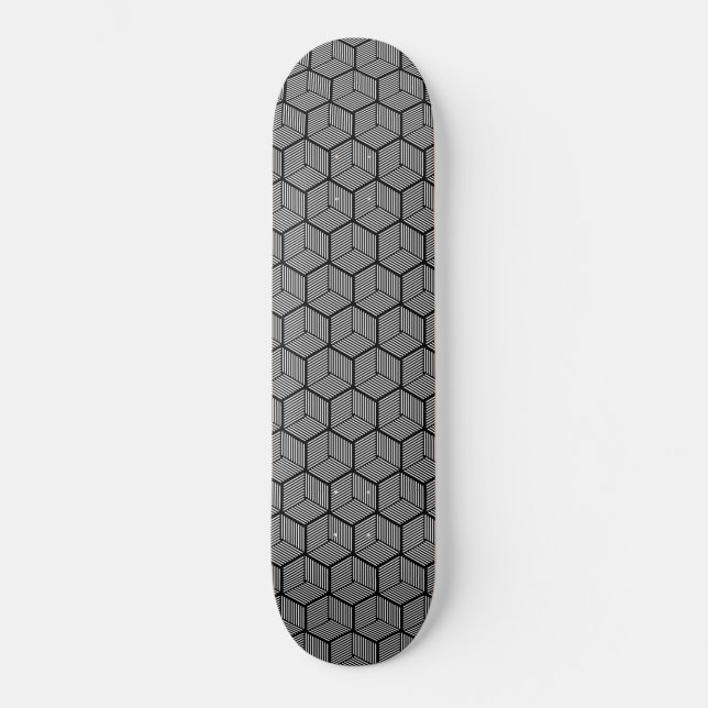 Skateboard Cubos rayados negros (Anverso)