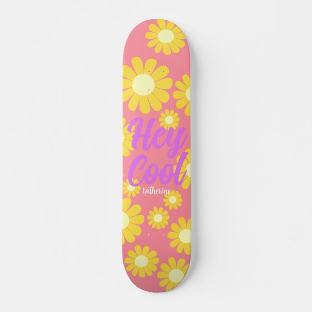 Skateboard Cuchara amarilla de margarita (Anverso )