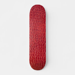 Skateboard Cuero falso rojo caimán
