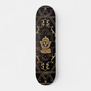 Skateboard Cuero y oro de la cosecha de otoño