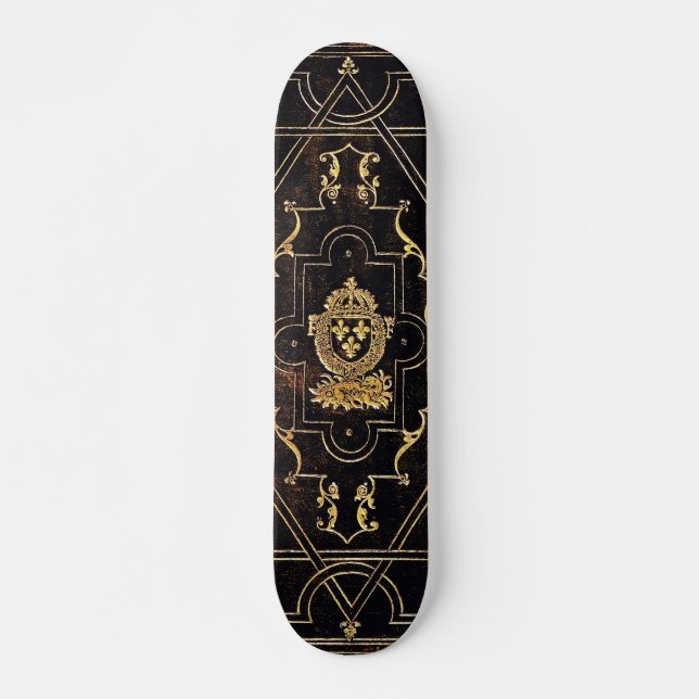 Skateboard Cuero y oro de la cosecha de otoño (Anverso )