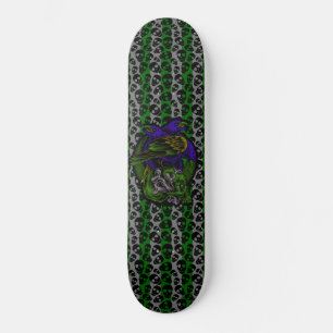 Skateboard Cuervos góticos calaveras y huesos calaveras aleat