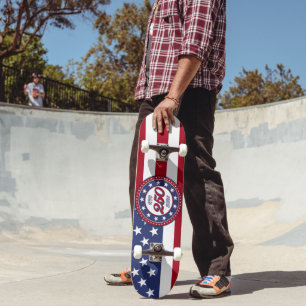 Skateboard Cumpleaños 250 de América con bandera de EE. UU.