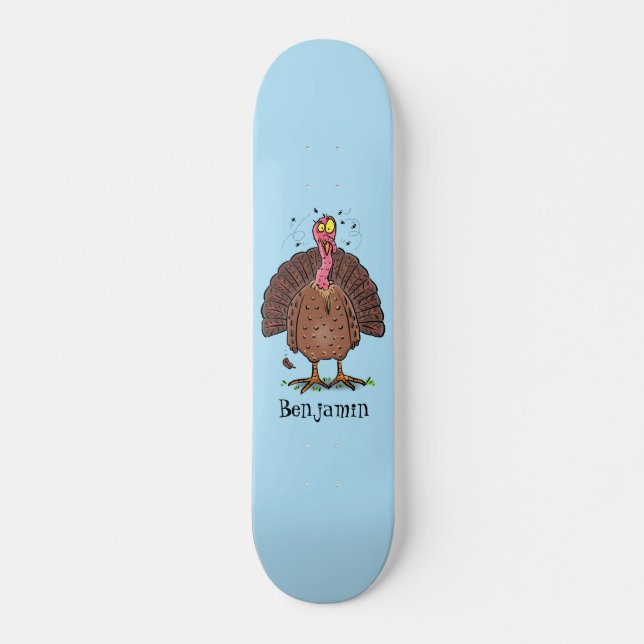 Skateboard Curioso pavo de corral marrón con personalizado de (Anverso )