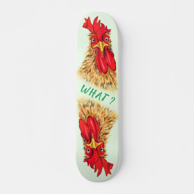 Skateboard Curioso Rooster Curioso, ¿Qué? - Diversión (Anverso )