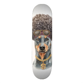 Skateboard Curte Watercolor Rapper Doberman
