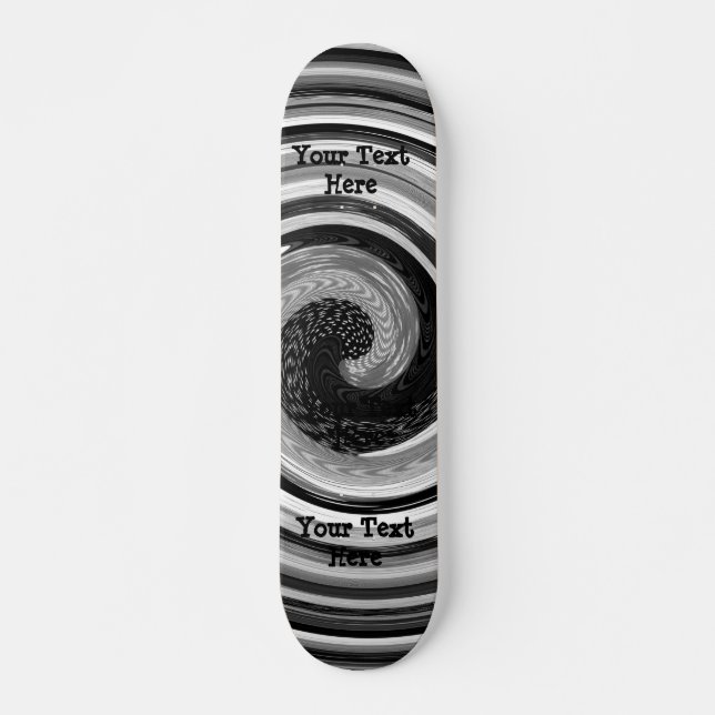 Skateboard curvas en blanco y negro diseño abstracto moderno (Anverso )