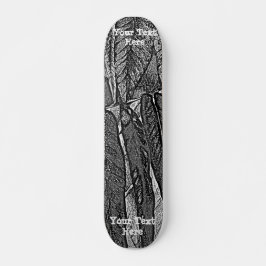 Skateboard curvas en blanco y negro diseño abstracto moderno 