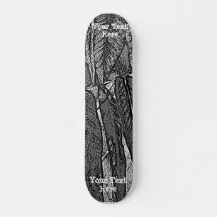 Skateboard curvas en blanco y negro diseño abstracto moderno