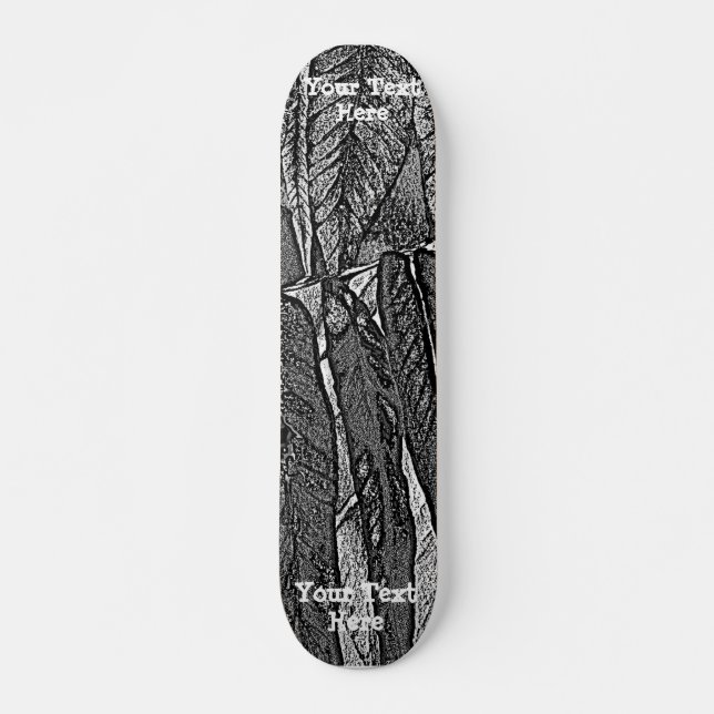 Skateboard curvas en blanco y negro diseño abstracto moderno  (Anverso )