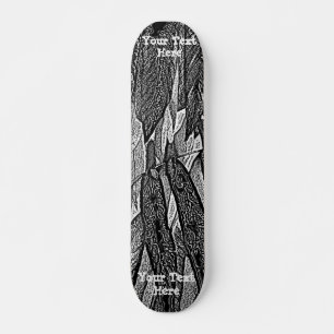 Skateboard curvas en blanco y negro diseño abstracto moderno 