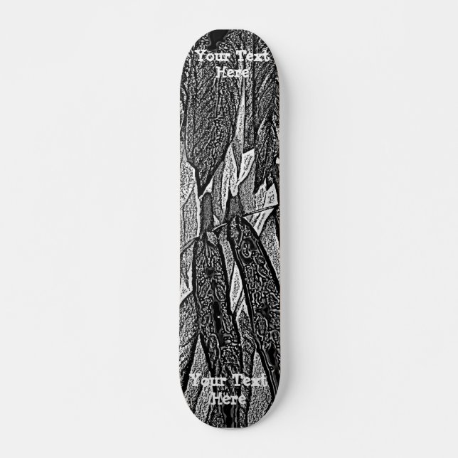 Skateboard curvas en blanco y negro diseño abstracto moderno  (Anverso )