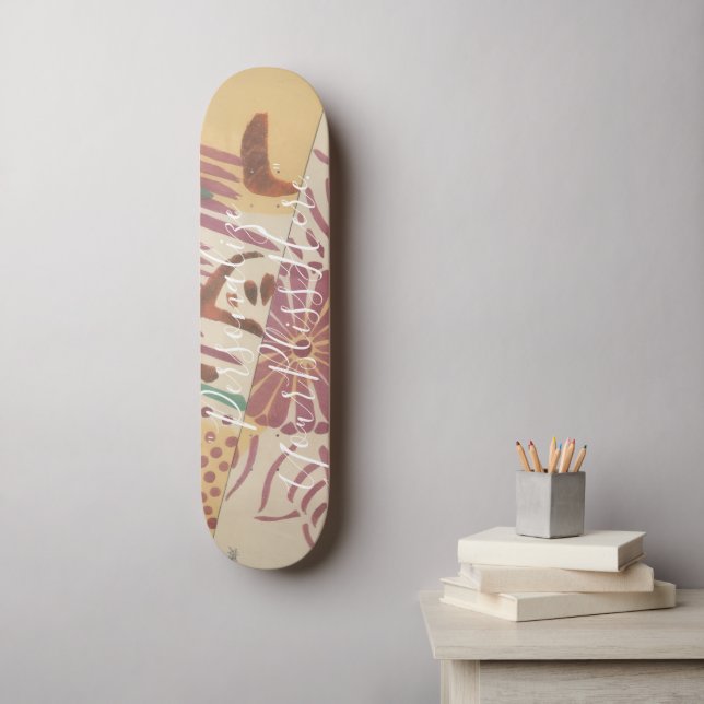 Skateboard CUSTOM Minimalist Japanese Hagoita Pattern Print (Arte de la pared)