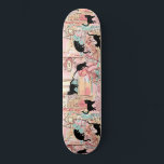 Skateboard Cute acuarela moderna Paris Cafe Cat Pattern<br><div class="desc">Este bonito diseño cuenta con un gato negro sobre un fondo de color de agua francés. #cat #kitten #lindo #gifts #giftsforher #girly #feminine #paris #french #skate #skateboard #skateboarding #sport #al aire libre #diversión #juegos #diseño #diseñador</div>