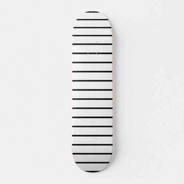 Skateboard Cute black white stripes (Anverso )