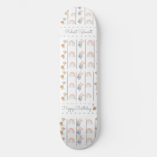 Skateboard Cute bunny animals pastel