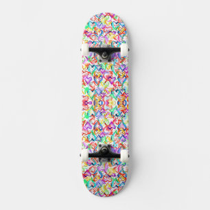 Skateboard Cute coloridos patrones de corazones Funda-Mate iP