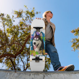 Skateboard Cute Husky.