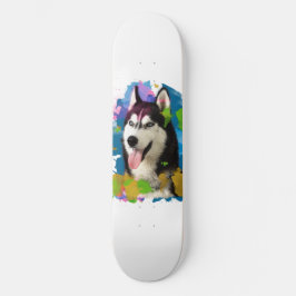 Skateboard Cute Husky.