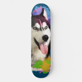 Skateboard Cute Husky.