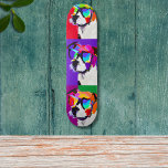 Skateboard Cute Jack Russell retrato estilo de arte pop<br><div class="desc">Cute Jack Russell retrato de arte pop estilo Presentación del Cute Jack Russell Portrait Pop Art Skateboard! ¿Eres un fanático de los terriers de Jack Russell y del patinaje? ¡Aquí lo encontrarás! Le presentamos un diseño único y adorable inspirado en el arte pop de Andy Warhol. Este llamativo skateboard presenta...</div>