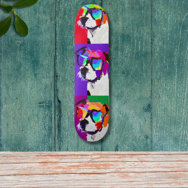 Skateboard Cute Jack Russell retrato estilo de arte pop (Subido por el creador)