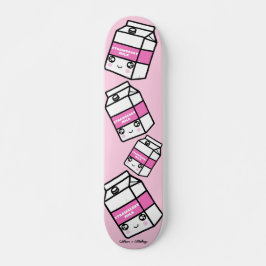 Skateboard Cute Kawaii Fresa Leche Leche Leche Yum Pastel Ros