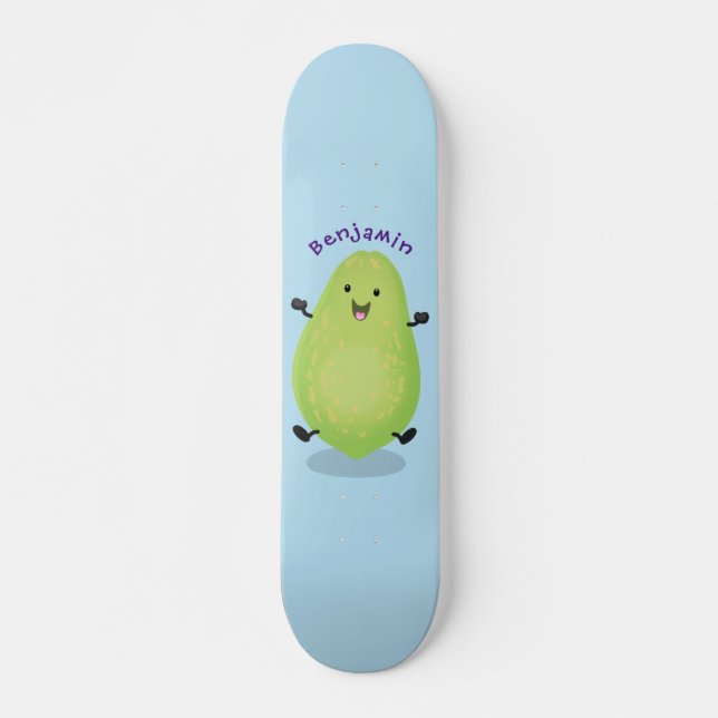 Skateboard Cute kawaii papaya paw personalizado ilustracion (Anverso )