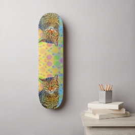 Skateboard Cute kitten - abstracto - pintura colorida