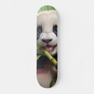 Skateboard Cute Panda Comiendo Bambú