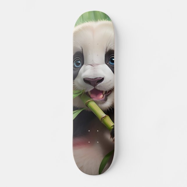 Skateboard Cute Panda Comiendo Bambú (Anverso)