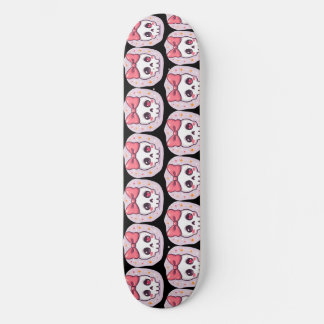 Skateboard Cute Pastel Goth Skull with Bow