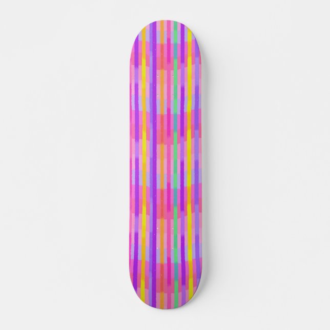 Skateboard Cute Pastel Rainbow Stripes (Anverso )